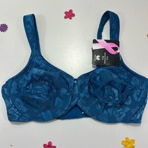 Wacoal Blue Overlay Full Coverage Bra 36D NWT